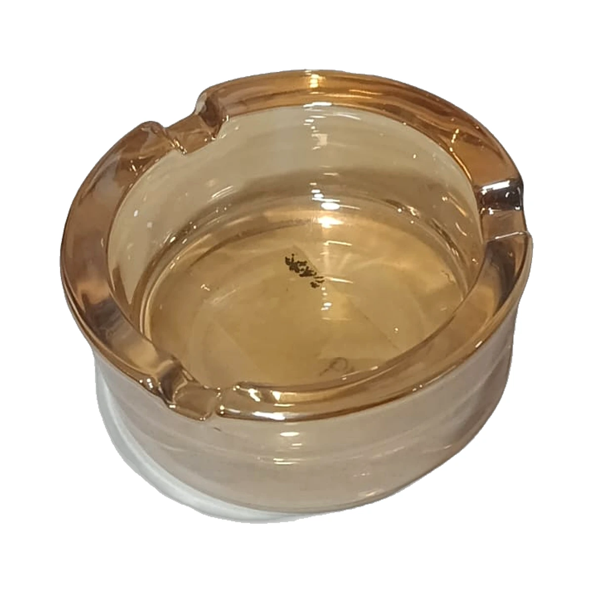 CENICERO VIDRIO PLATO AMBAR